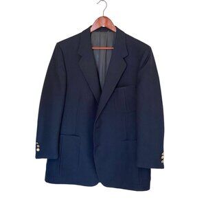 Oleg Cassini Black Blazer Men's Single Breasted 2 Button Vintage USA Union Made